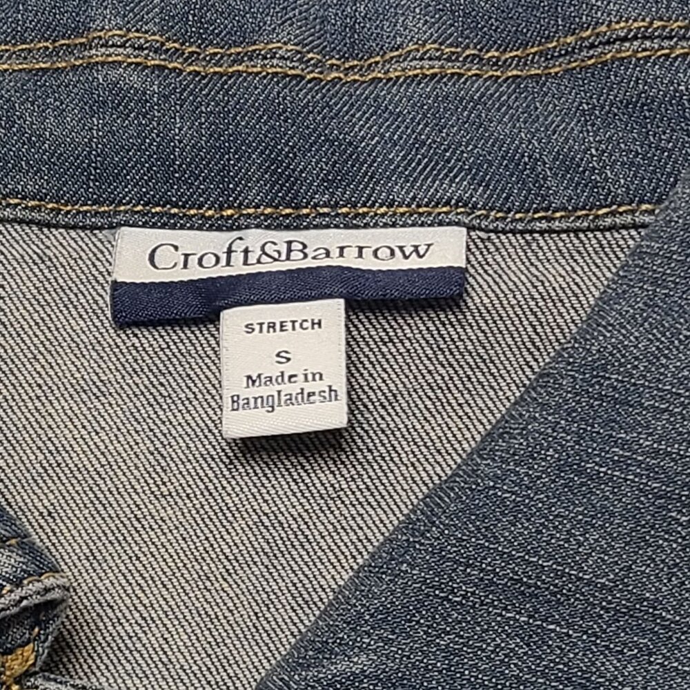 Croft & Barrow Womens Blue Denim Stretch Long Sleeve Button Front Jacket Size S - Picture 5 of 12